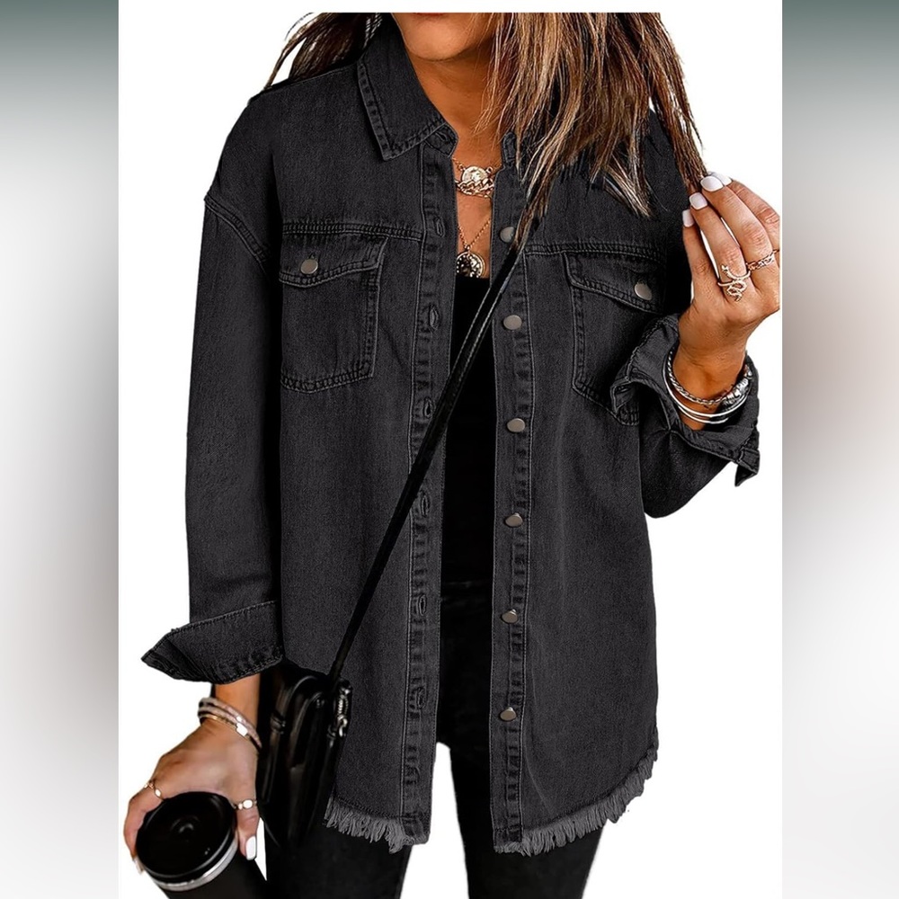 Black denim jean jacket